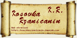 Kosovka Ržaničanin vizit kartica
